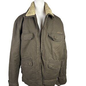 Men Warm Jacket Barn Coat Kirra Brown Fleece Collar Flannel Lining 7 Pockets M